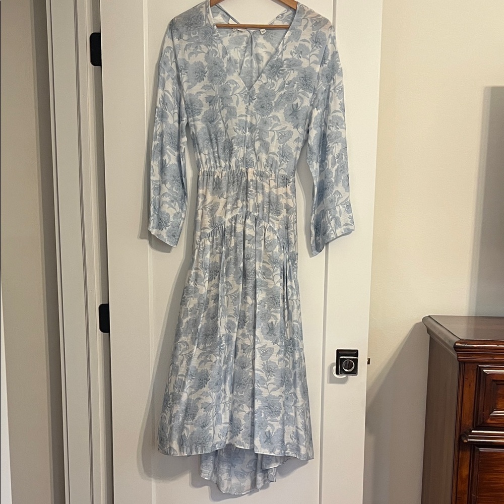 Vince Light Blue Floral High Low Dress